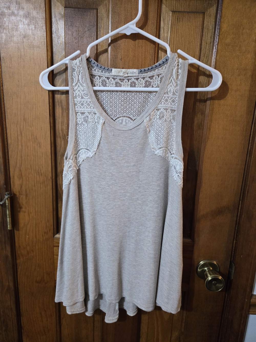 Mossimo Supply Co. Lace Yoke Tank Top - Cream